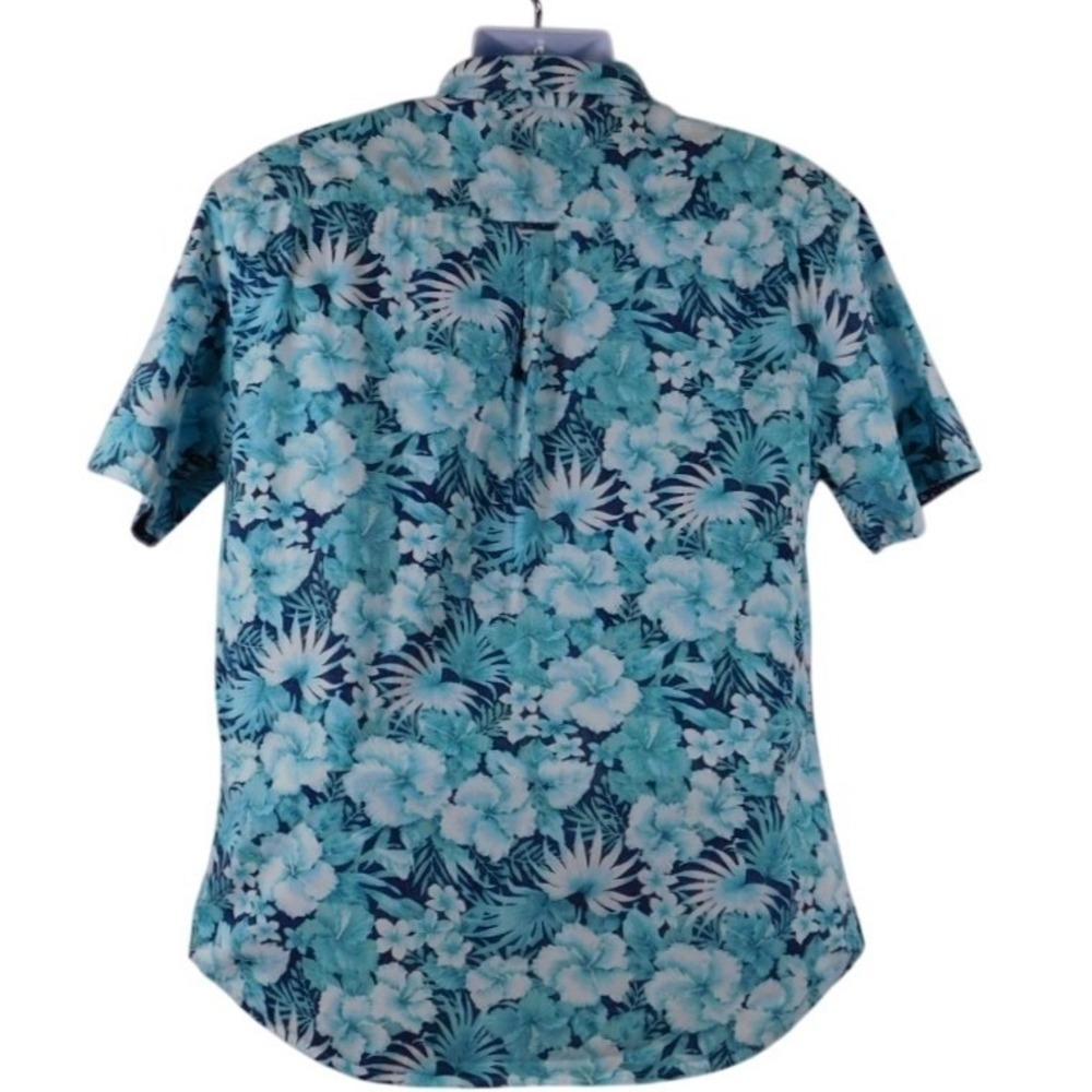 Sunrise Kingdom Mens Blue-Green Tropical Short Sleeve Button Up XL - Picture 3 of 11